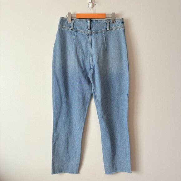 Abercrombie & Fitch Mom Jeans High Waisted Raw Hem Bare Back Size 29/8 - Picture 4 of 6